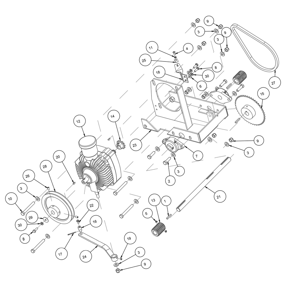 Section 09 Diagram and Parts List for MK-2420HSP 170954 MK Diamond Concrete Saw